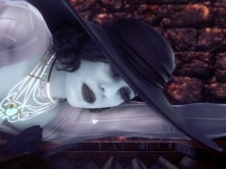 Alcina Dimitrescu takes anal beads dildo up her ass | Resident Evil Village Porn Parody