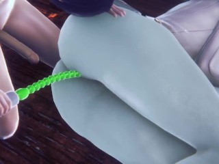 Alcina Dimitrescu takes anal beads dildo up her ass | Resident Evil Village Porn Parody