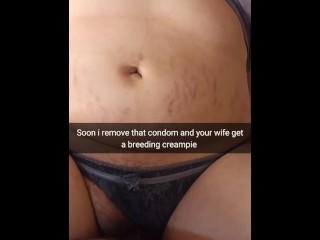 Sorry, mate, but your wife wanted to remove a condom from my cock -Cuckold Snap Captions