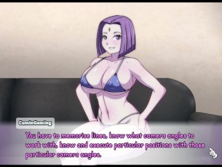 Waifu Hub S2 - Adult Raven from Teen Titans [ Parody Hentai game PornPlay ] Ep.1 Raven stripped