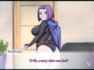 Waifu Hub S2 - Adult Raven from Teen Titans [ Parody Hentai game PornPlay ] Ep.1 Raven stripped