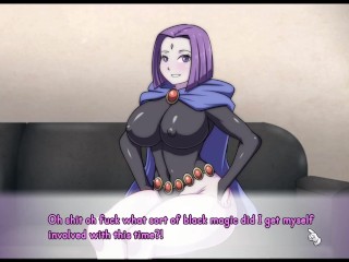 Waifu Hub S2 - Adult Raven from Teen Titans [ Parody Hentai game PornPlay ] Ep.1 Raven stripped