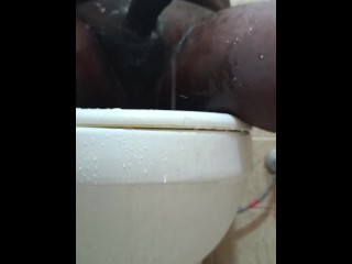 BBC washing with Soap. Guy washing his black big cock with lotion.