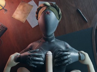 Atomic Heart White guy tits fuck Robot Girl Big Boobs Cum on the face Titjob Animation Game