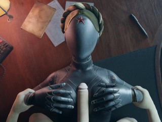 Atomic Heart White guy tits fuck Robot Girl Big Boobs Cum on the face Titjob Animation Game