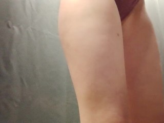 Risky Masturbation, Wet Panties, Buttplug & Dildo Play when Trying on Dresses in Public Fitting Room