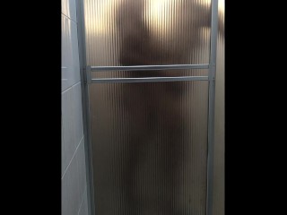 He records me fucking in the bathroom with my boyfriend, he fucks me against the bathroom door