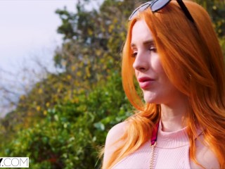 TUSHY Stunning redhead Scarlett explores her anal fantasies