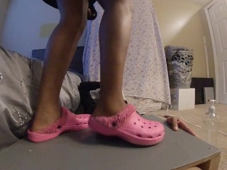 balls stomped in Crocs!