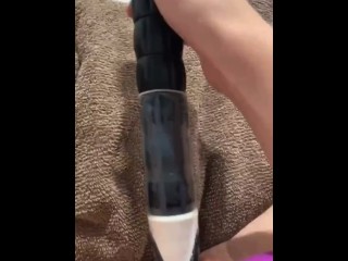 My gf masturbating using object