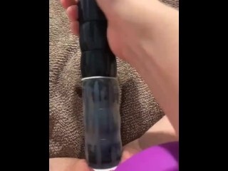 My gf masturbating using object