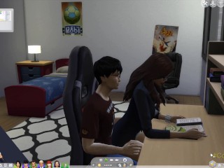 The Sims Student fucks teacher with big submissive ass