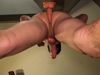 Fit athlete cumming numerous times from getting his butt fucked😫💦 Anal dildo teaser