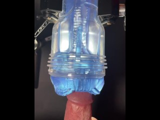 Japanese Guy's dick visible through the fleshlight. Creampie into Fleshlight TURBO CORE.