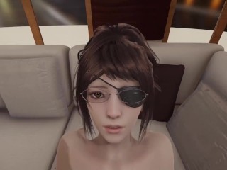 Mikasa enjoys it with her futa cock in hanji futa's pussy