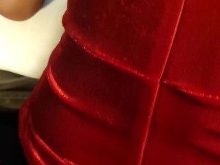 Bent Over The Chaise And Fucked In Red Dress