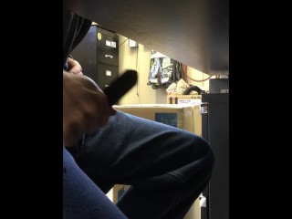 RISKY Jacking off at work under my desk and cumming