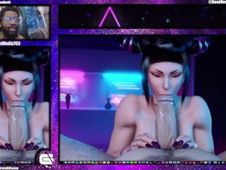 Crazy Fat Fucking Tits Juri Han Sucks A Huge Cock Until She Gets Hard Warm Cum In Her Throat