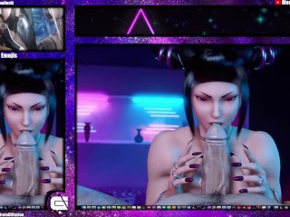 Crazy Fat Fucking Tits Juri Han Sucks A Huge Cock Until She Gets Hard Warm Cum In Her Throat