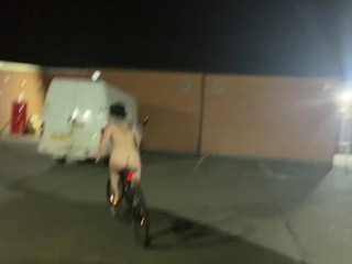 BTS footage of Street girl steals a bike but has to ride it back naked!