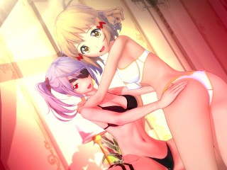 LAURA BODEWIG & HIBIKI TACHIBANA HAVE PASSIONATE LESBIAN SEX 😘 INFINITE STRATOS X SYMPHOGEAR HENTAI