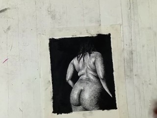 Erotic Art of a Sexy Indian Desi BBW Chubby Woman showing her sexy curves & big Ass in Ambient sound