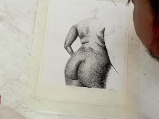 Erotic Art of a Sexy Indian Desi BBW Chubby Woman showing her sexy curves & big Ass in Ambient sound