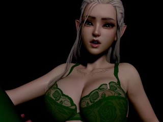 Stunning Forest Elf with piecing green eyes has sex in POV | 3D Porn