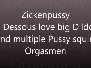 Zickenpussy rides Blue monster dildo mega squirt Orgasmus