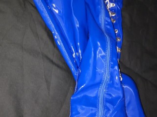 Cum On Wifes Shiny Thigh High Boots