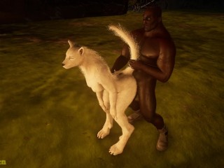 White she-wolf moans again from hunter's big black cock Wild Life