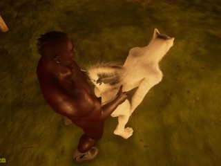 White she-wolf moans again from hunter's big black cock Wild Life