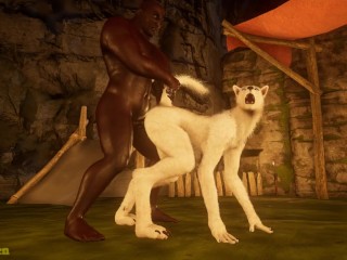White she-wolf moans again from hunter's big black cock Wild Life