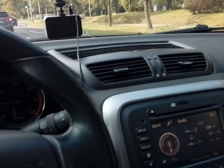 Milf Anna Perv drive car - no panties