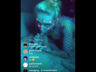 Instagram Live Blowjob. Freaky couple on IG live