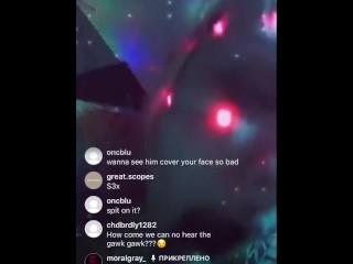 Instagram Live Blowjob. Freaky couple on IG live