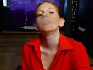 Redhead smoking POV