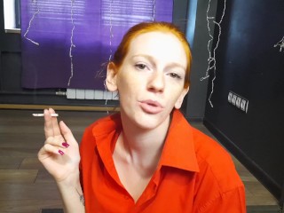 Redhead smoking POV