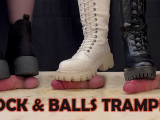 Cock and Balls Trample with 3 Sexy Boots, Bootjob & CBT with TamyStarly