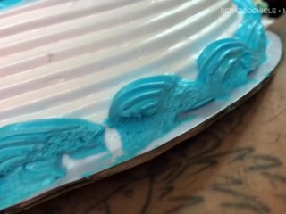 My stepbrother gives me a birthday cake with his cock