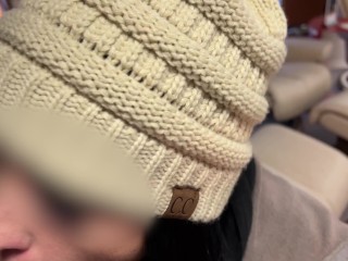 Flashing Tits & Ass and SUCKS Dick in PUBLC Furniture Store