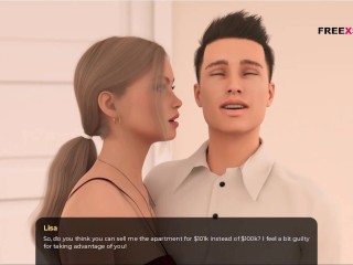 No More Money adult sex game - kissing scenes with Lisa - adult Visual Novel