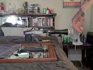 Fuck machine stroking me into a huge cumshot