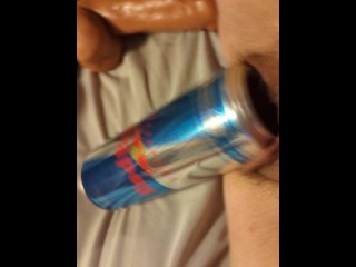 Fucking a huge RedBull can