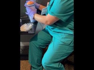 Slutty sperm bank nurse in New York helps get my sample again. Same nurse as before!