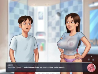 Summertime saga #7 - Wet t-shirts and then he takes off his shirt - Gameplay