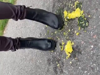 Crushed a zucchini with my sexy ankle boots