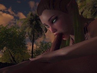 Wood Elf sucking Wood in the Garden POV Blowjob | 3D Porn