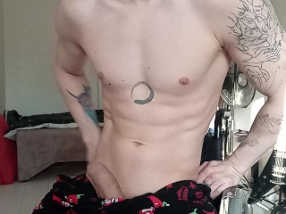 Aggressive hard morning masturbation