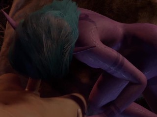 A Night Elf in Skyrim HandJob and Blowjob | Skyrim 3D Porn Parody